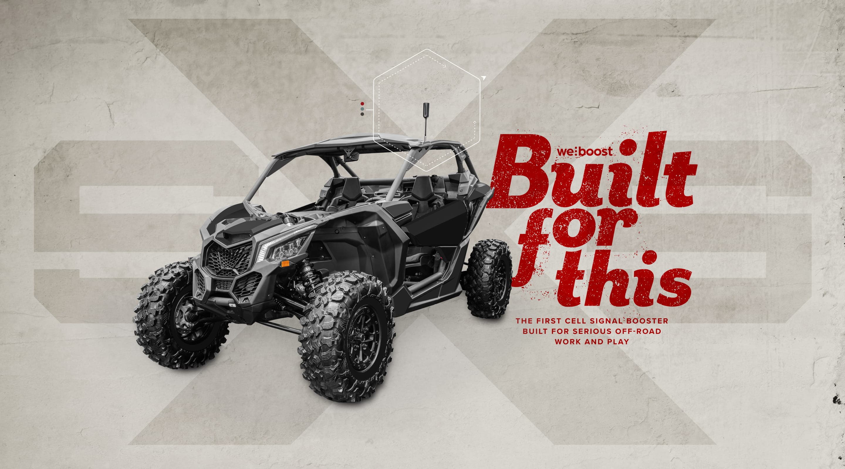 weBoost SxS — Built for this. The first cell signal booster built for serious off-road work and play.